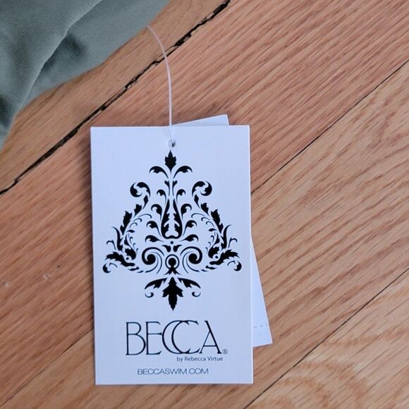 Becca by Rebecca Virtue Fine Line Tessa Crossover High Neck One-Piece Size Small - Picture 4 of 16